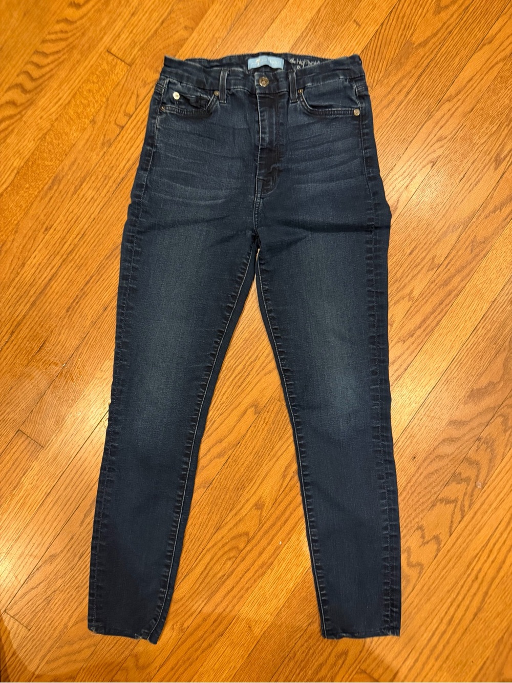 7 for Mankind The High Waist Ankle Skinny Jean- dark wash